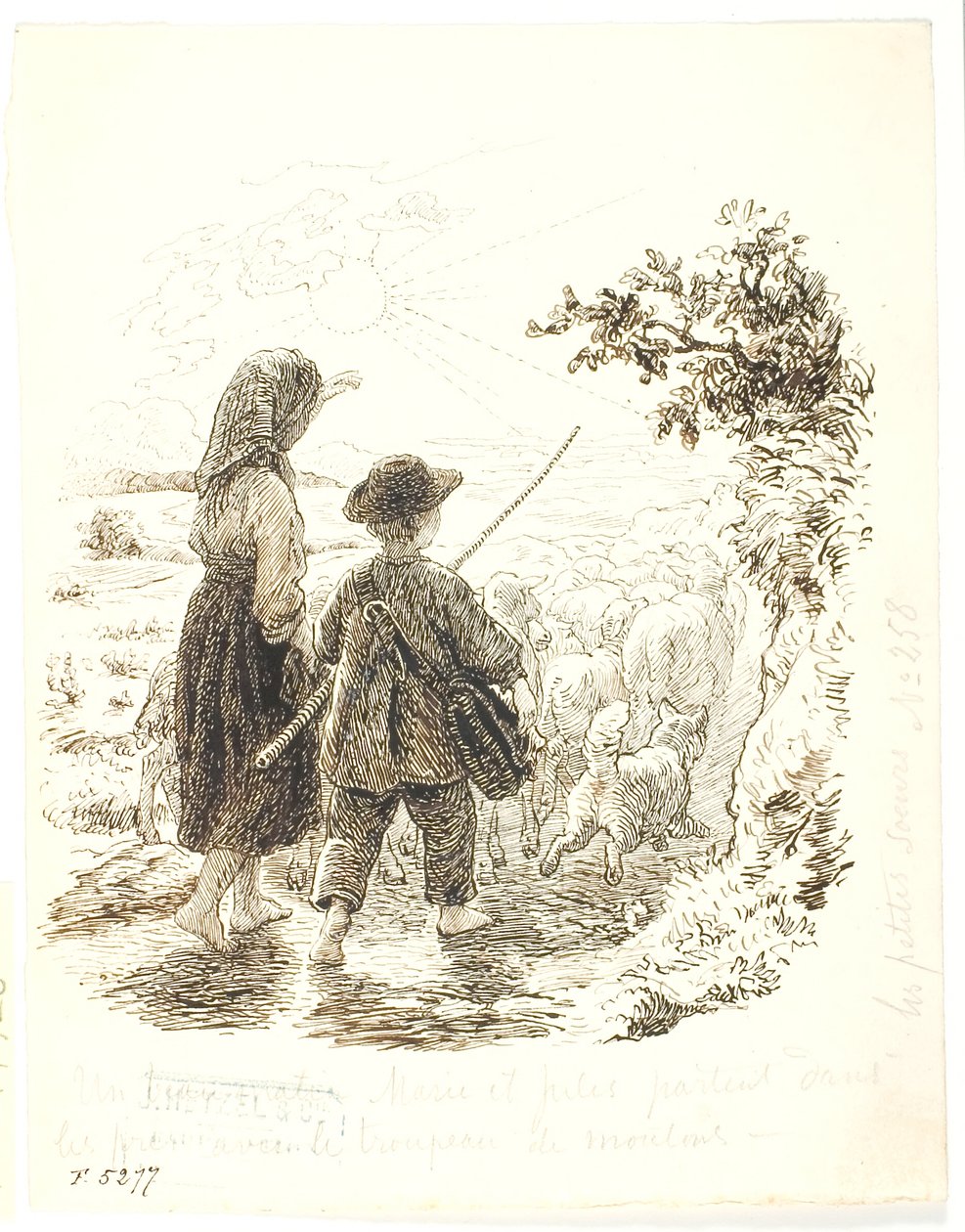 Marie e Jujules como pastores de Lorenz Frølich