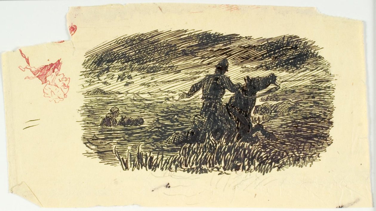 Dois cavaleiros subindo do mar de Lorenz Frølich
