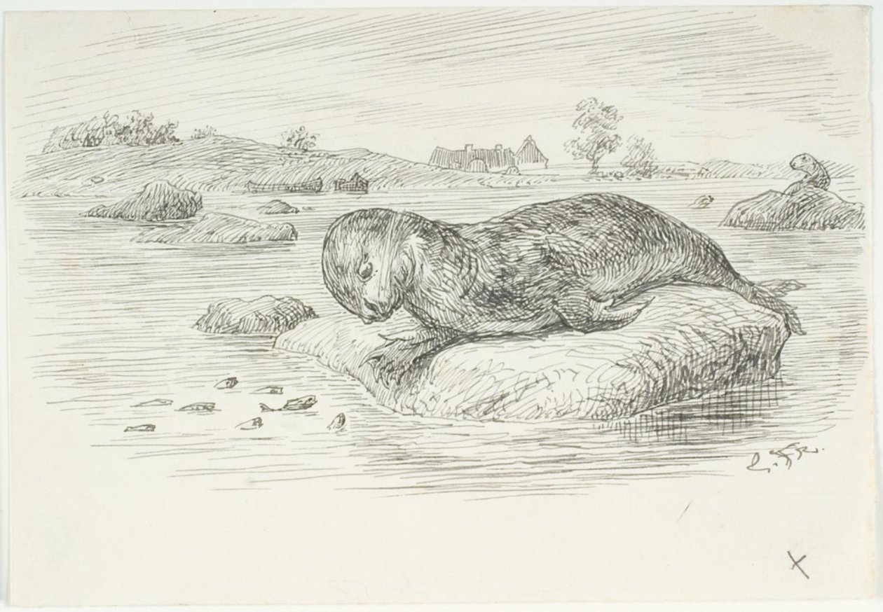 Rascunho da Grande Serpente do Mar de Lorenz Frølich
