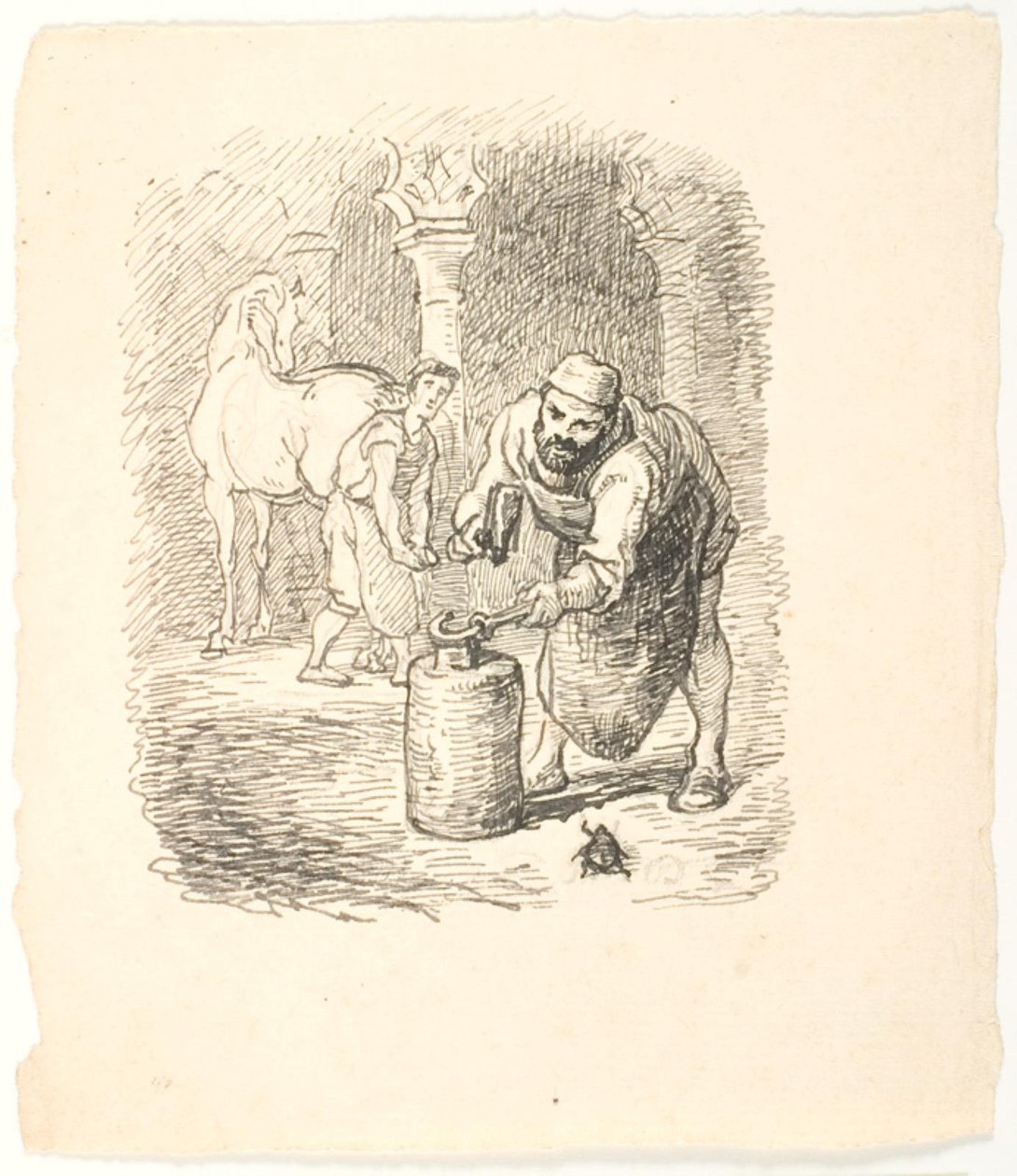 Rascunho de ilustração para Skarnbassen de Lorenz Frølich