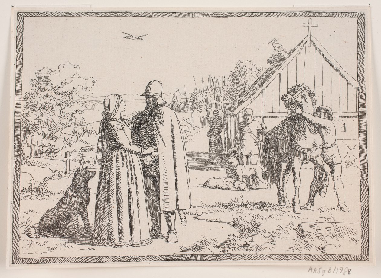 Ilustração para o poema de Adam Oehlenschläger «As duas torres da igreja» de Lorenz Frølich