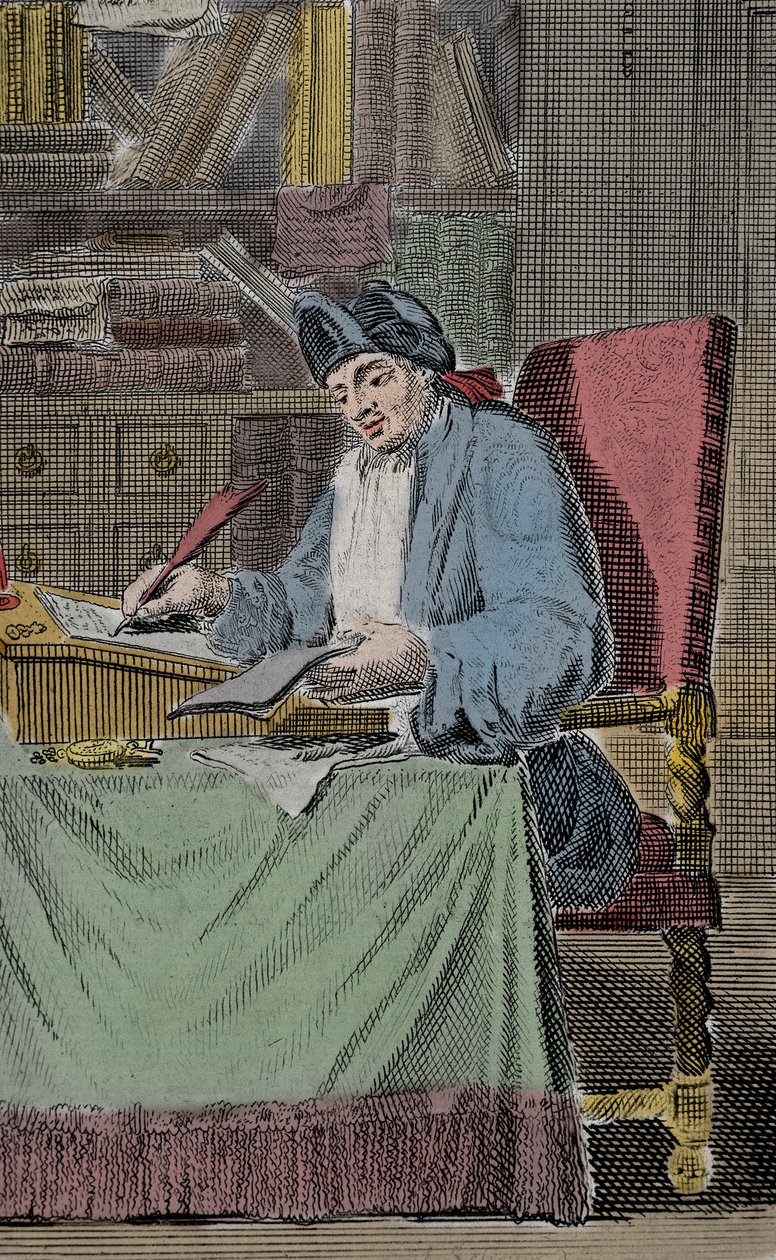 Retrato de Hercules Savinien Cyrano dit Cyrano de Bergerac, escritor francês de Lorenz Scherm
