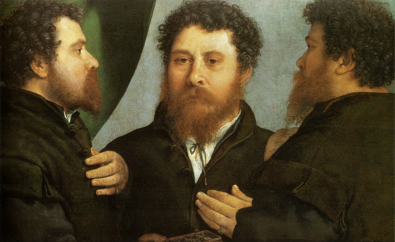 Goldsmith visto de três lados de Lorenzo Lotto