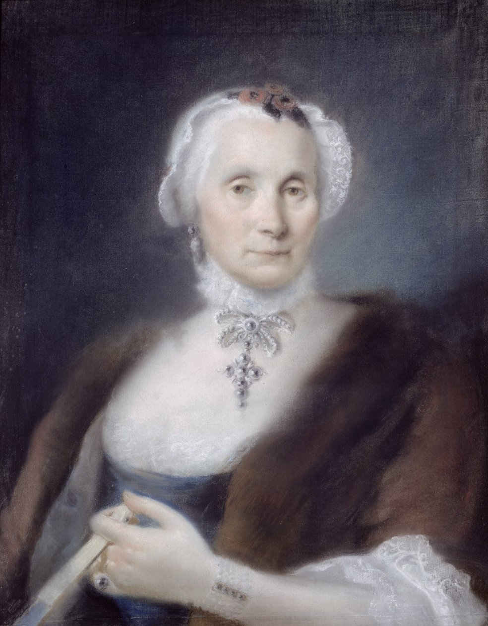 Retrato da Mãe do Artista, Cecilia Guardi, 1757 (pastel) de Lorenzo Baldissera Tiepolo