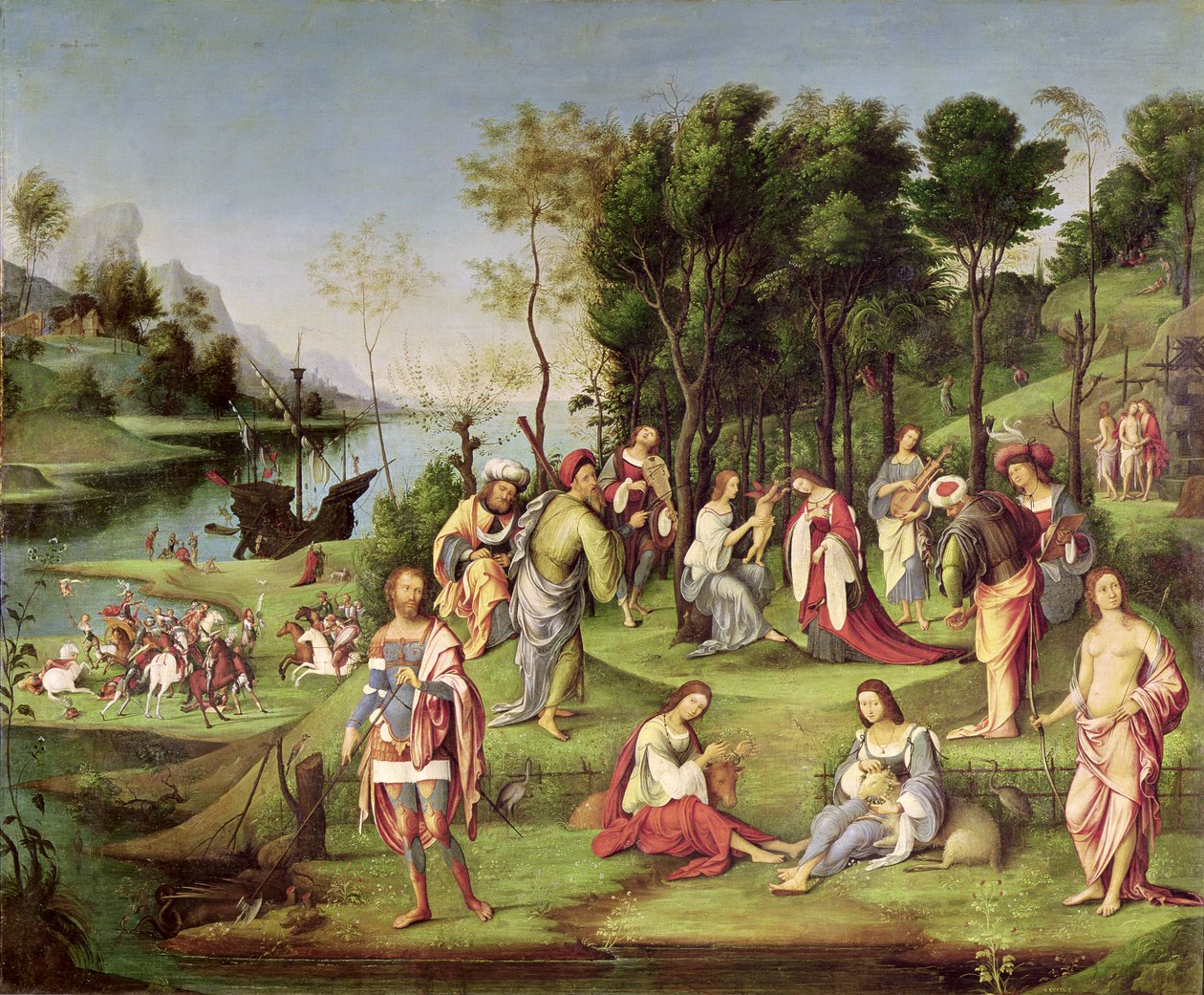 Alegoria do Tribunal de Isabella d&39;Este (1474-1539) 1504-06 (tempera no painel) de Lorenzo Costa