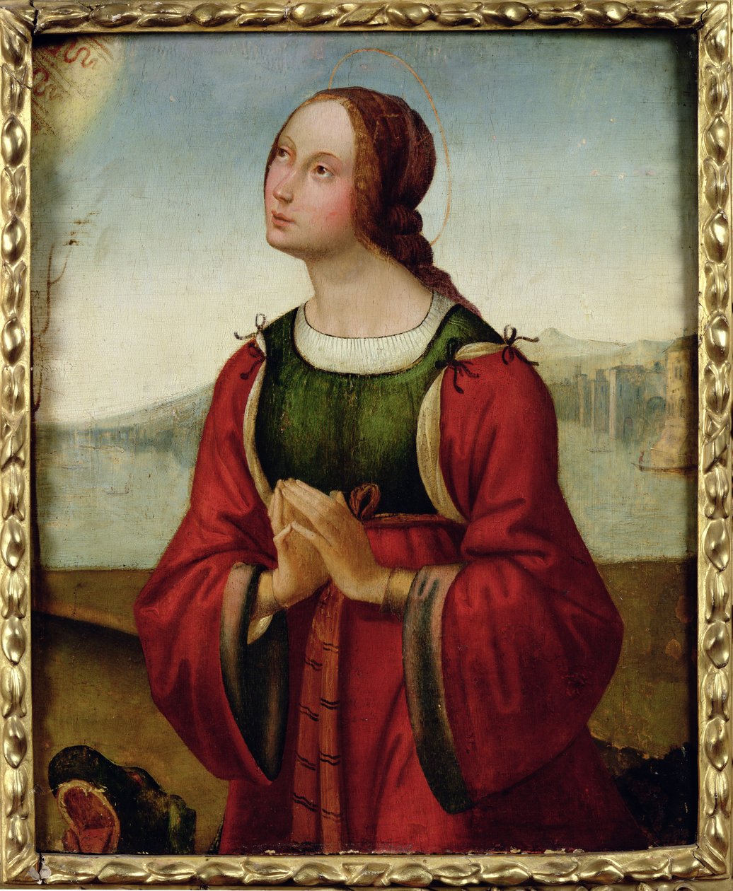 Santa Margarida na oração de Lorenzo Costa