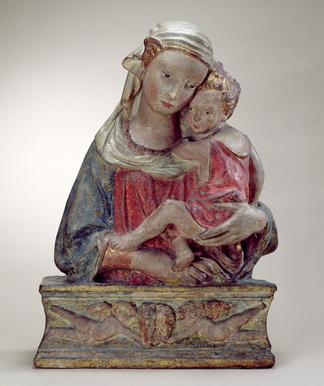 Madonna e criança (terracota pintada) de Lorenzo Ghiberti