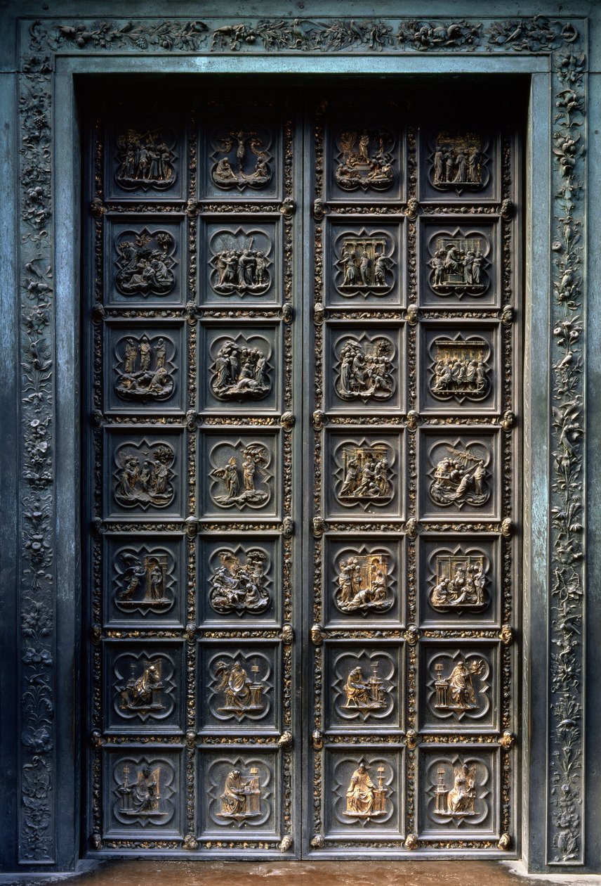 Portas do norte do Batistério de San Giovanni, 1403-24 (bronze) de Lorenzo Ghiberti