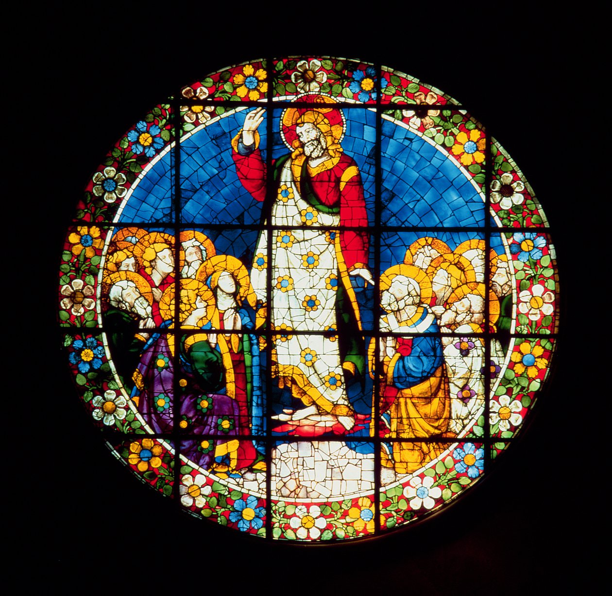 Oculus representando a ascensão de Cristo, 1443-5 (vitral) de Lorenzo Ghiberti
