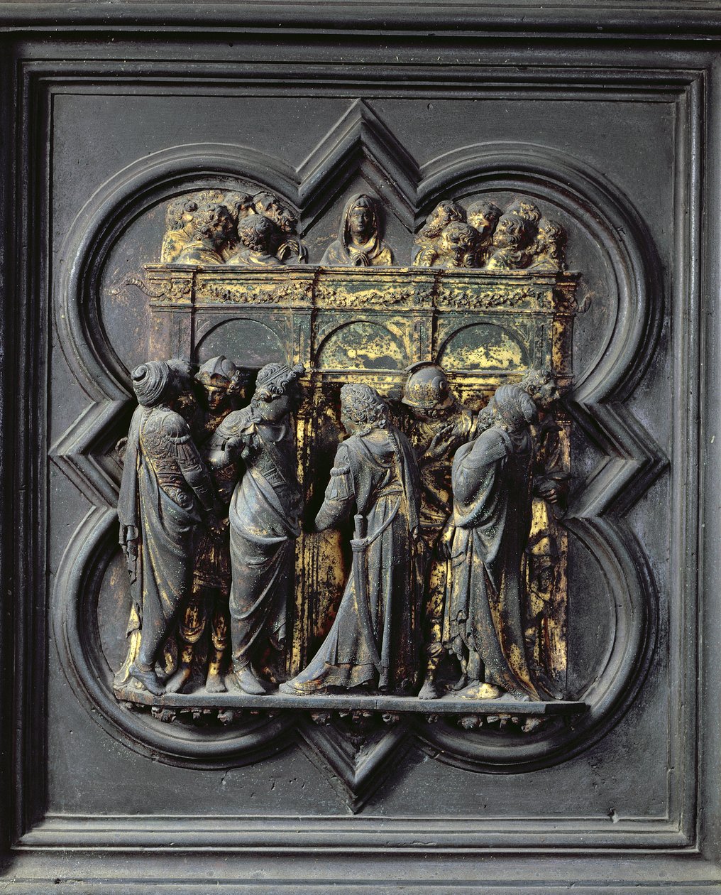 Pentecostes, vigésimo painel das Portas do Norte do Batistério de San Giovanni, 1403-24 (bronze) de Lorenzo Ghiberti