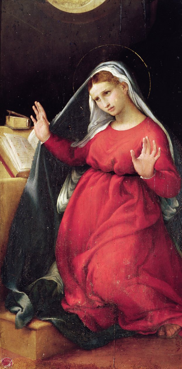 A Virgem, painel da direita da Anunciação (ver também 228515) de Lorenzo Lotto