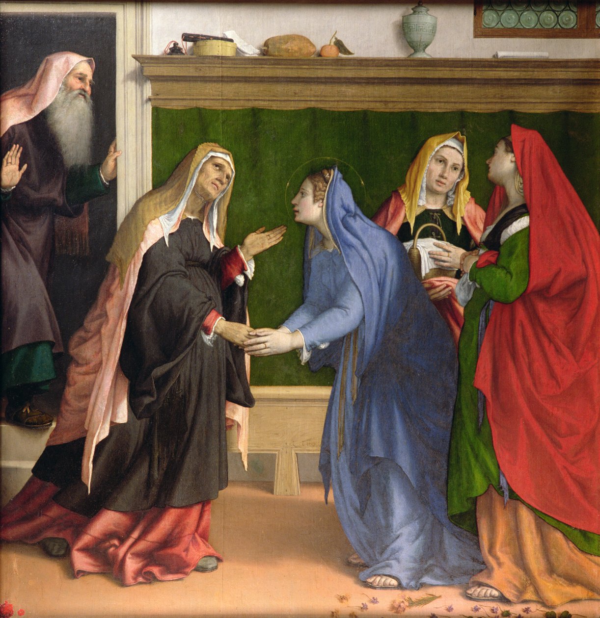 A Visitação, detalhe c.1530-35 de 81262 de Lorenzo Lotto