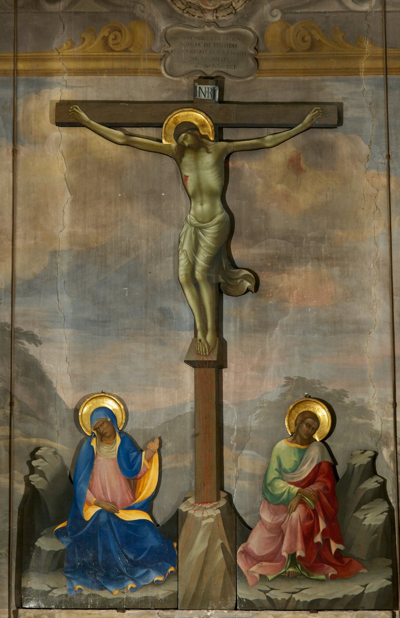Calvário (têmpera sobre madeira com fundo fresco) de Lorenzo Monaco