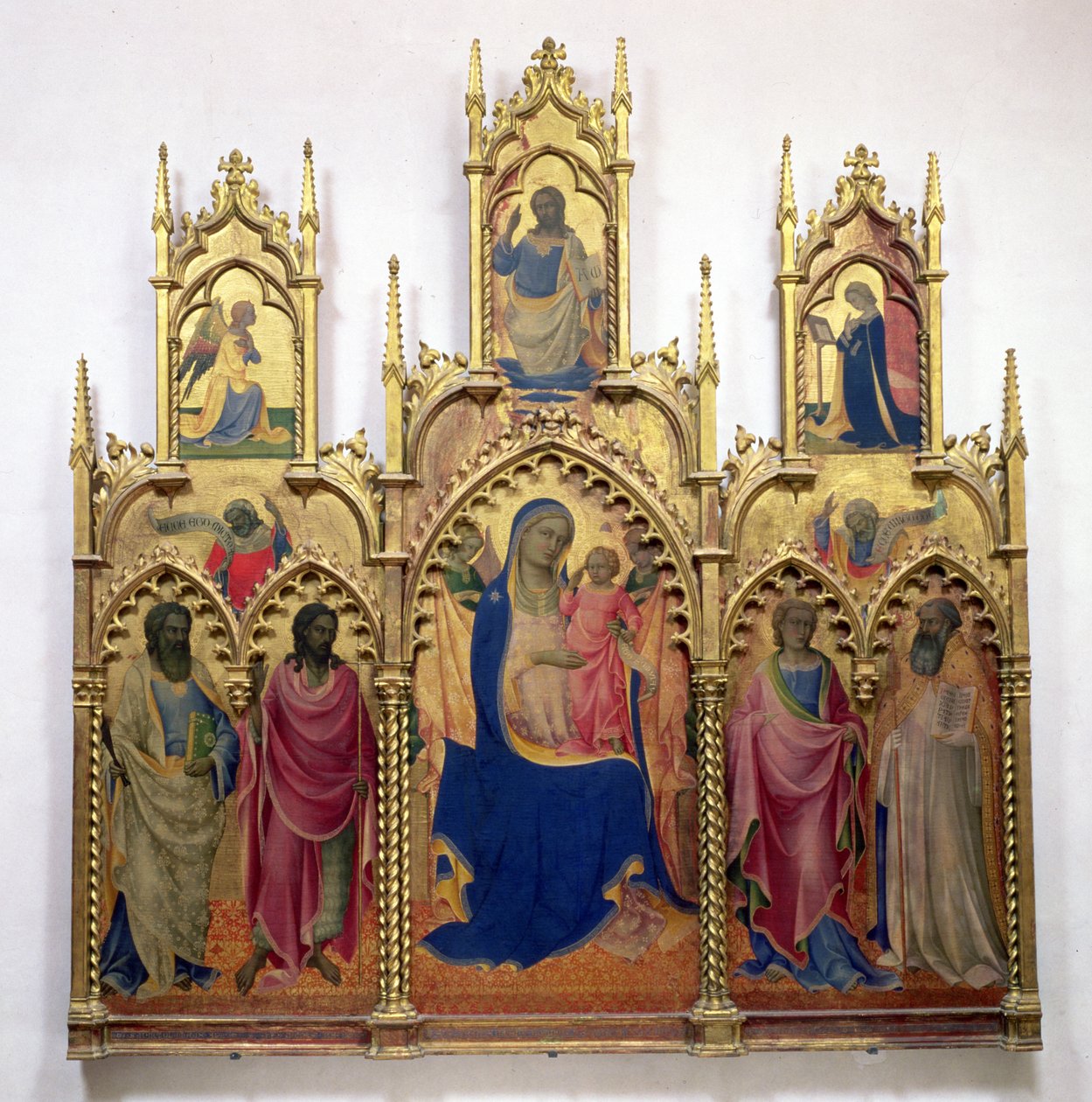Madonna e Child with Saints (tempera no painel) de Lorenzo Monaco