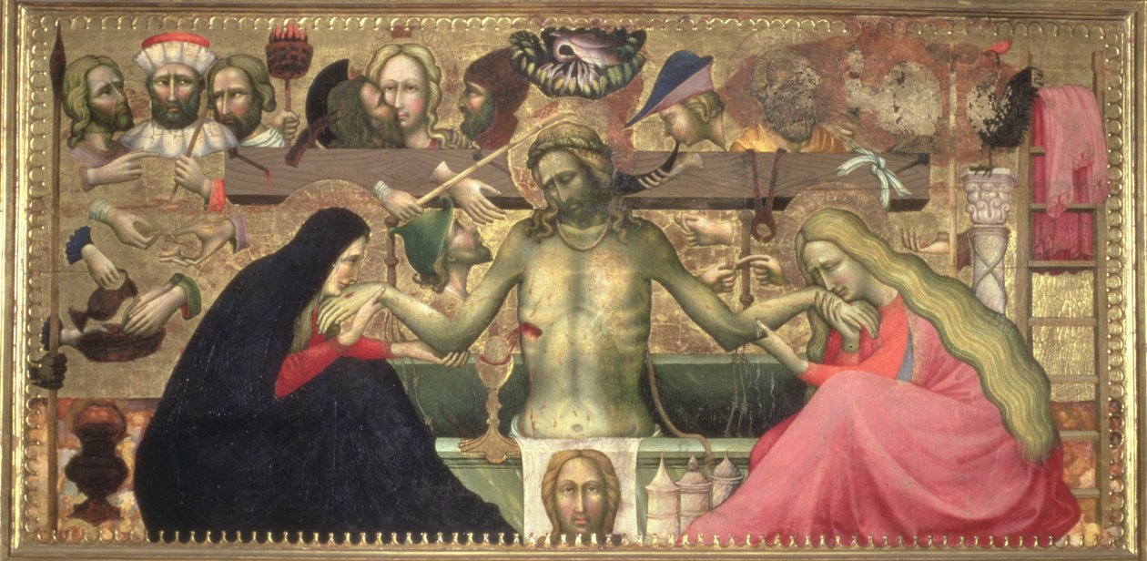 Homem das Dores com instrumentos da Paixão, 1404 (têmpera no painel) de Lorenzo Monaco