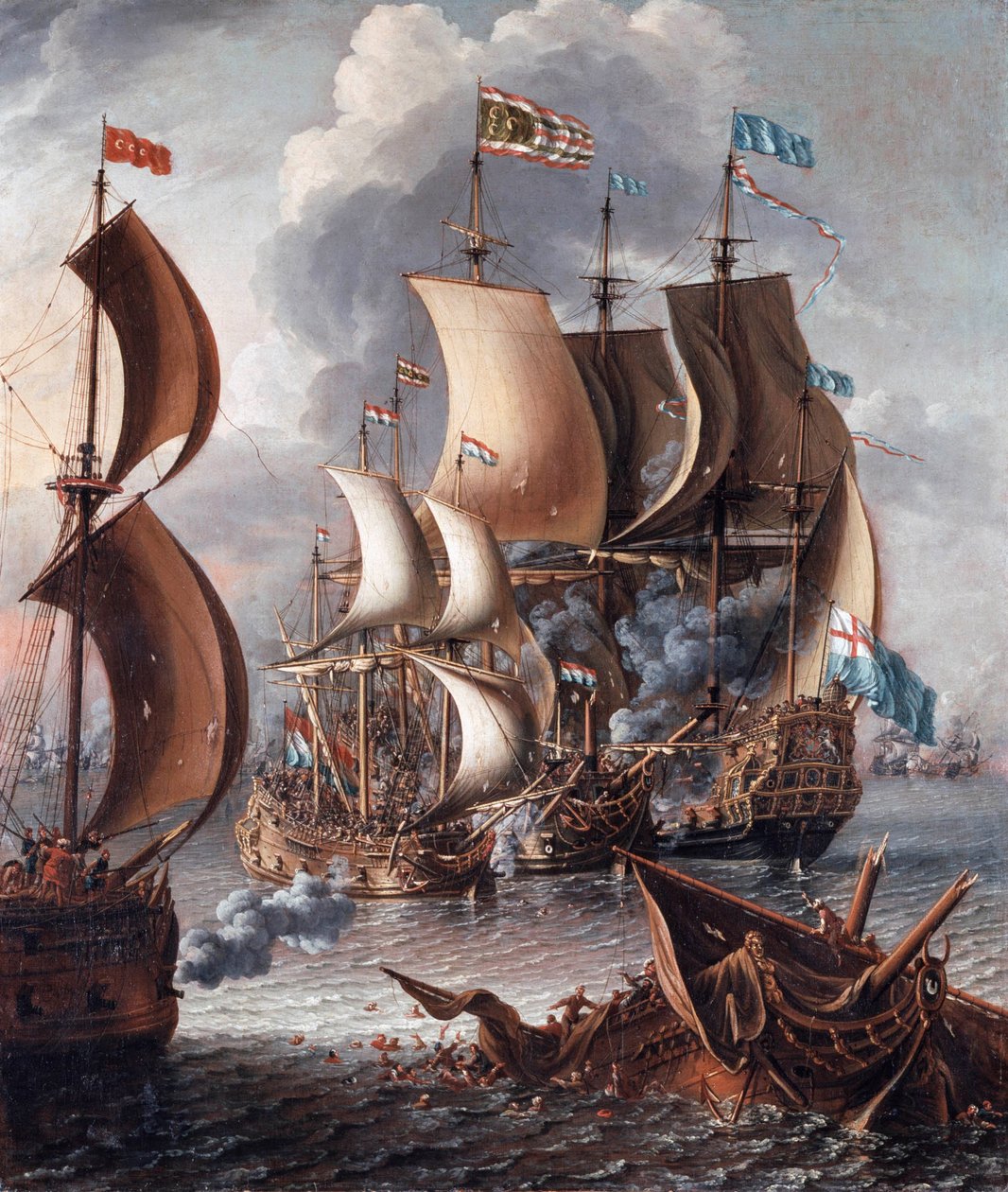 Uma luta de mar com corsários de Barbary de Lorenzo a Castro