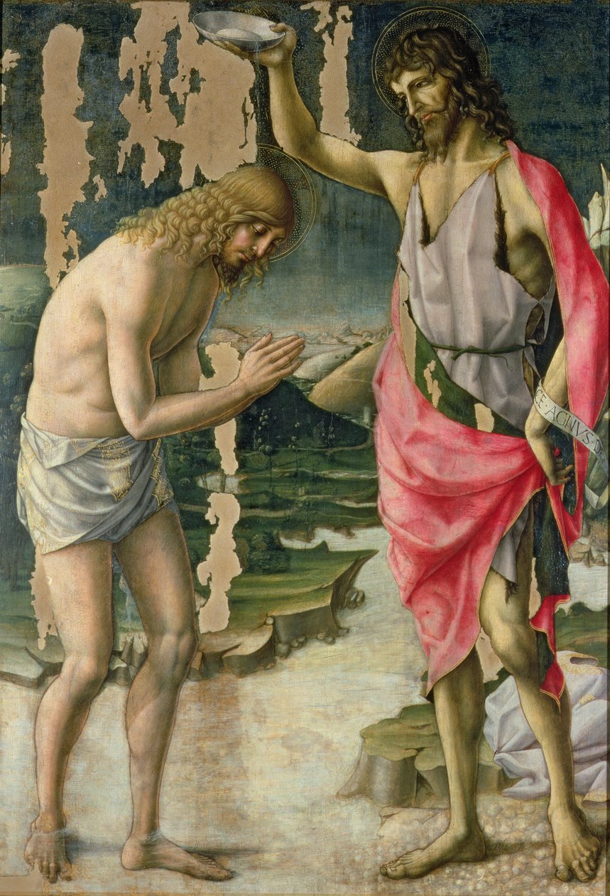 O batismo de Cristo (tempera no painel) de Lorenzo d Alessandro da Severino II