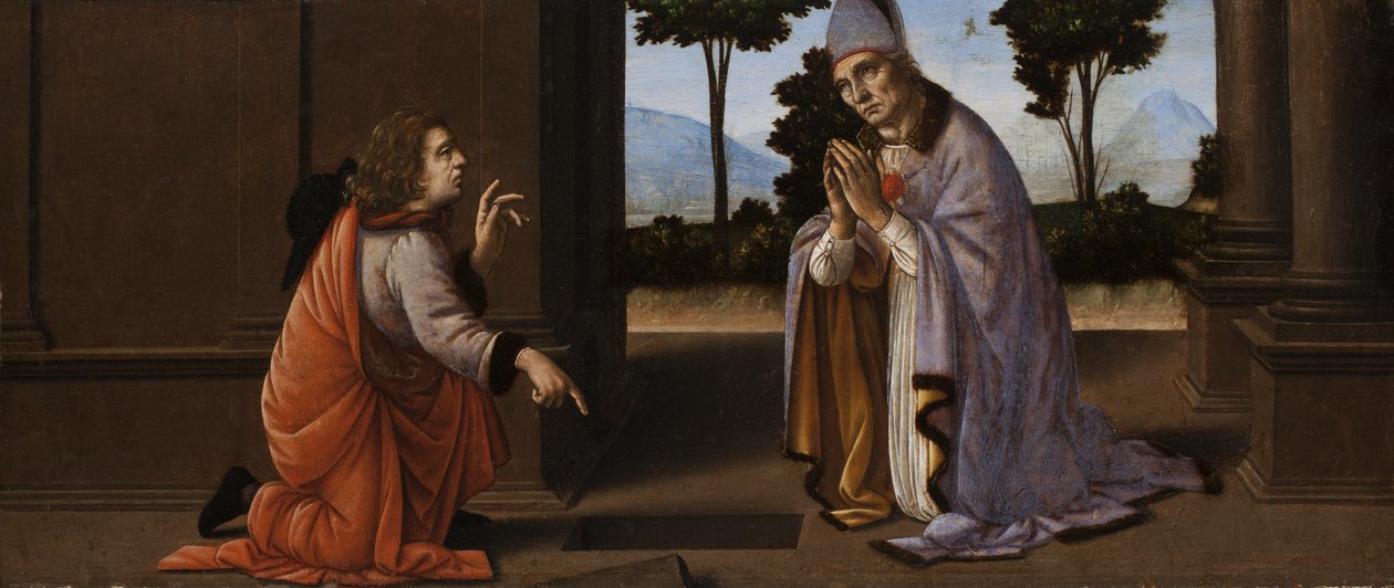 Um Milagre de São Donato de Arezzo, c.1479-85 (tempera no painel) de Lorenzo di Credi