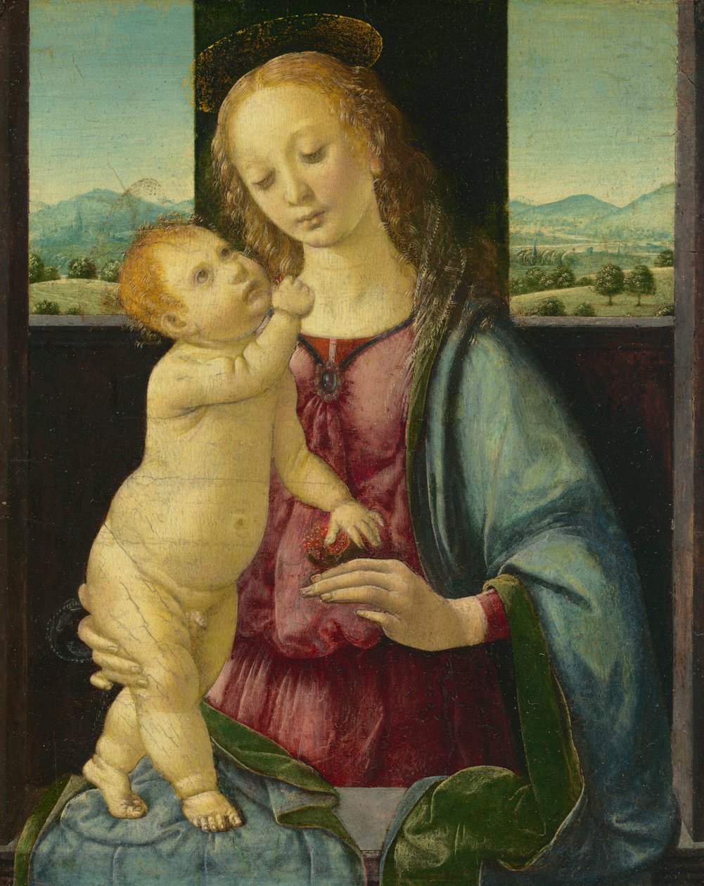 Madonna e criança com uma romã, 1475-80 de Lorenzo di Credi