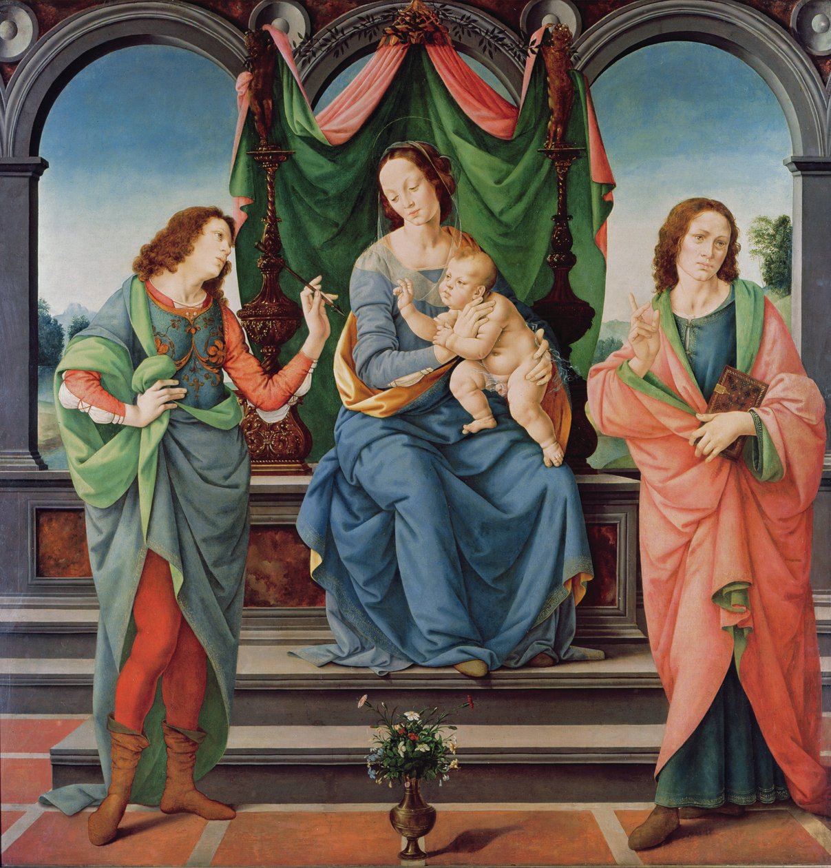 A Virgem e o Menino entre São João e São Sebastião de Lorenzo di Credi