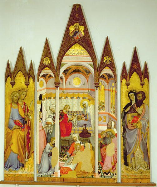 Painel da porta do relicário de Santa Maria della Scala, representando cenas da Paixão de Cristo (têmpera no painel) de Lorenzo di Pietro Vecchietta