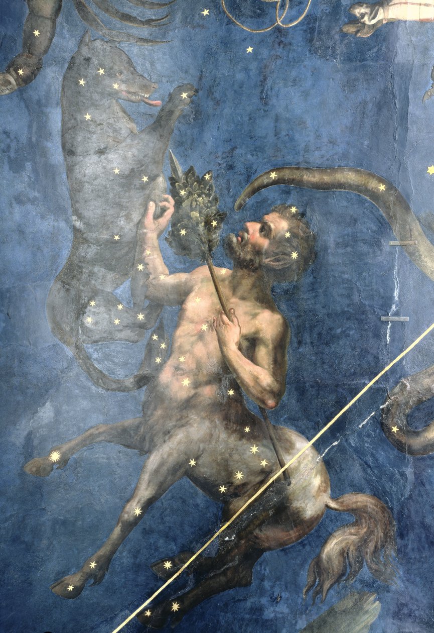 Centaurus, do teto da Sala dello Zodiaco, 1579 de Lorenzo Costa