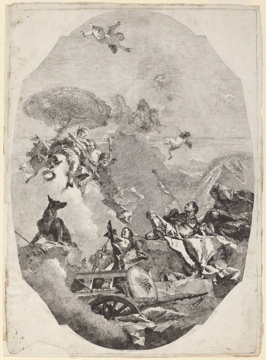 O triunfo de Marte de Lorenzo Baldissera Tiepolo after Giovanni Battista Tiepolo
