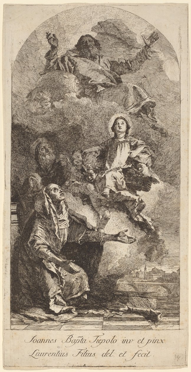 A Visão de Santa Ana de Lorenzo Baldissera Tiepolo after Giovanni Battista Tiepolo