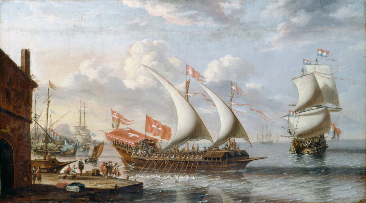 Uma galera de Malta, c. 1680 de Lorenzo Castro
