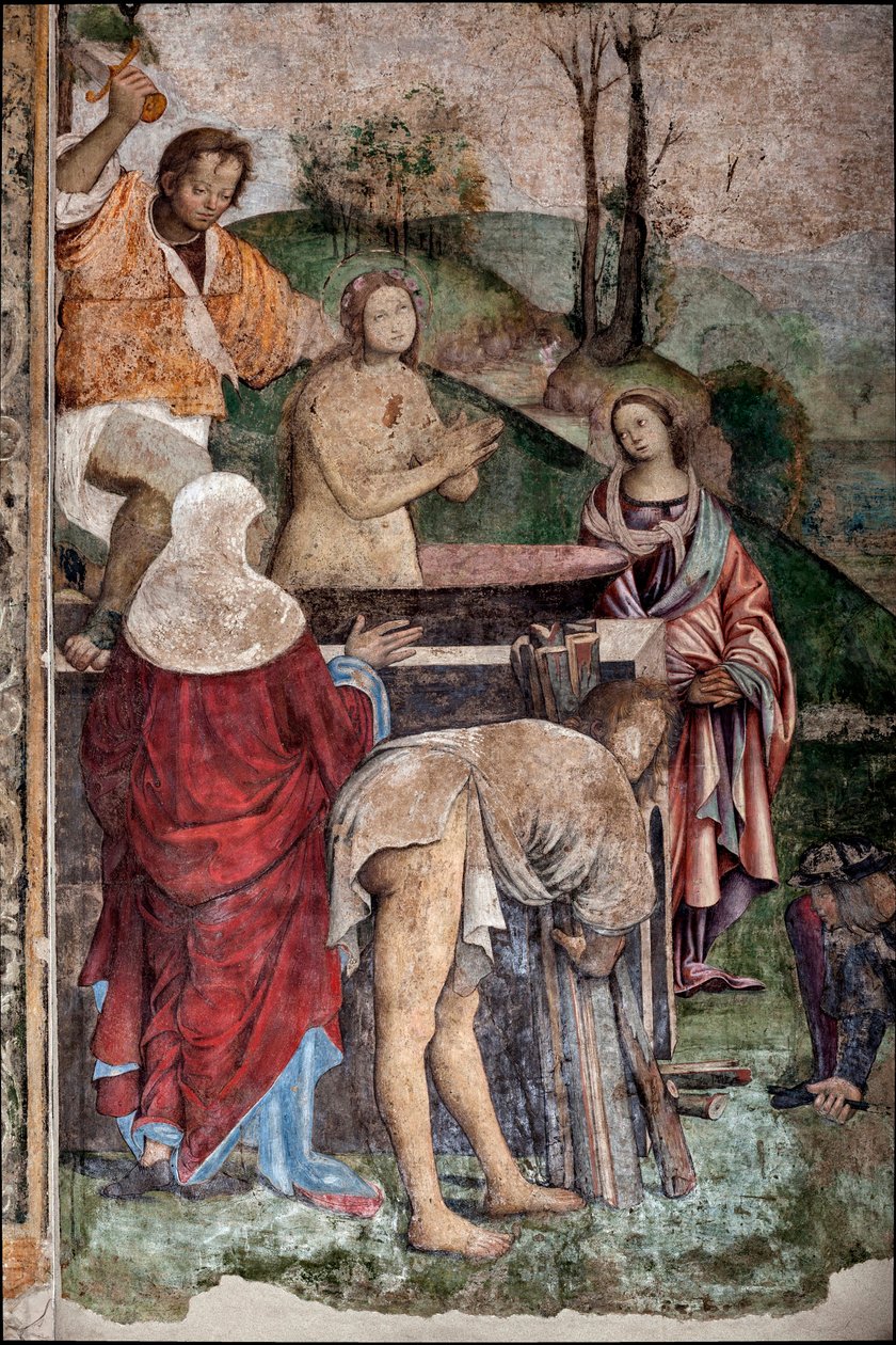 A vida de Santa Cecília: Martírio de Santa Cecília, detalhe (fresco de Lorenzo Costa