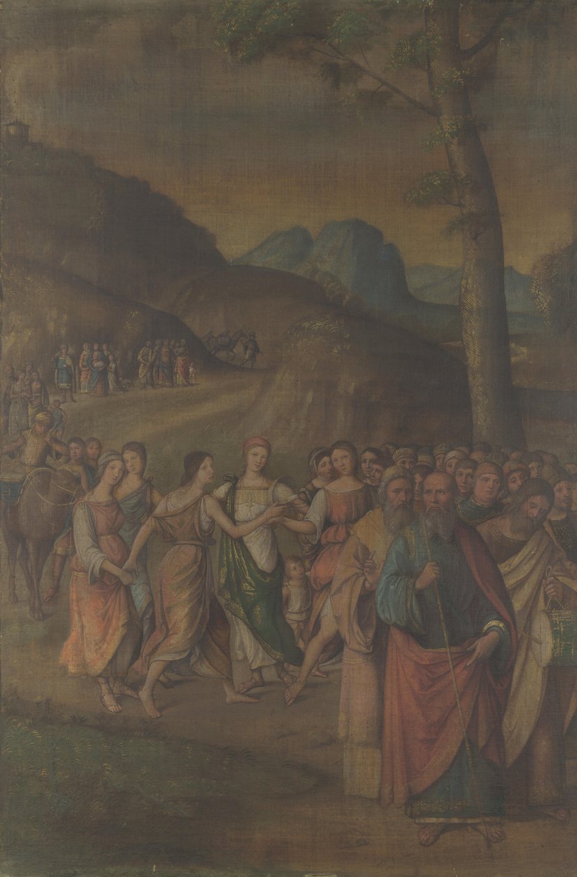 A dança de Miriam da história de Moisés, depois de 1508 de Lorenzo Costa