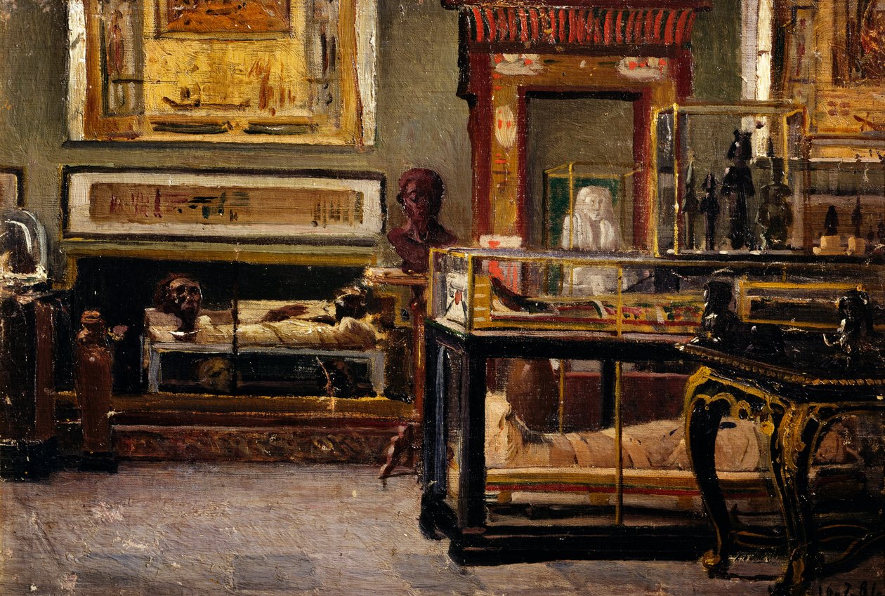 Salão do Museu Egípcio em Turim de Lorenzo Delleani
