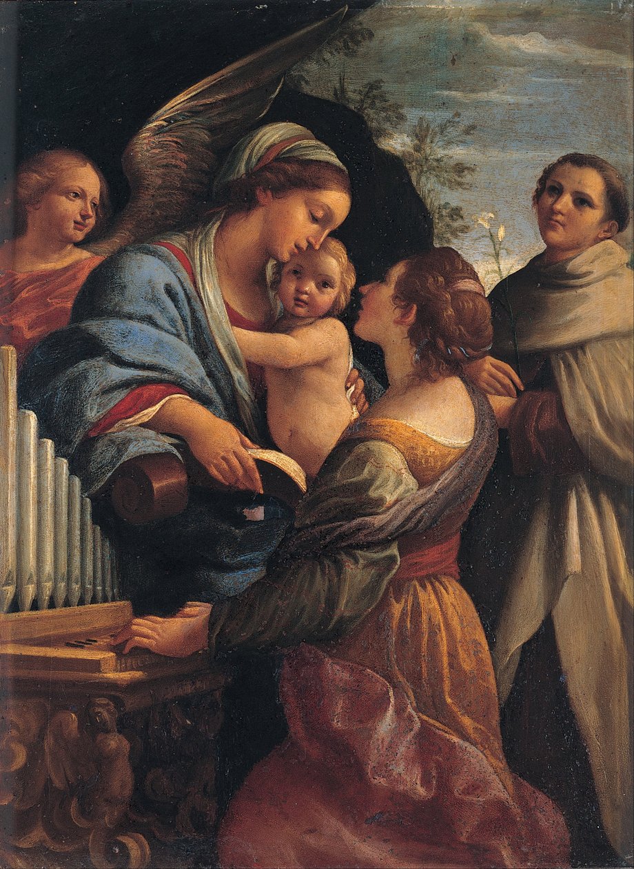 Italiano: Madona com o Menino e os Santos Cecília e Alberto Madona com o Menino, Santa Cecília e Santo Alberto de Lorenzo Garbieri