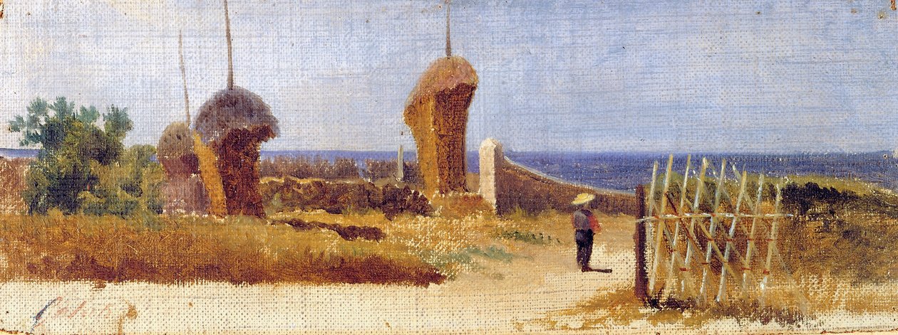 Castiglioncello, c.1862-63 (óleo sobre tela sobre cartão) de Lorenzo Gelati