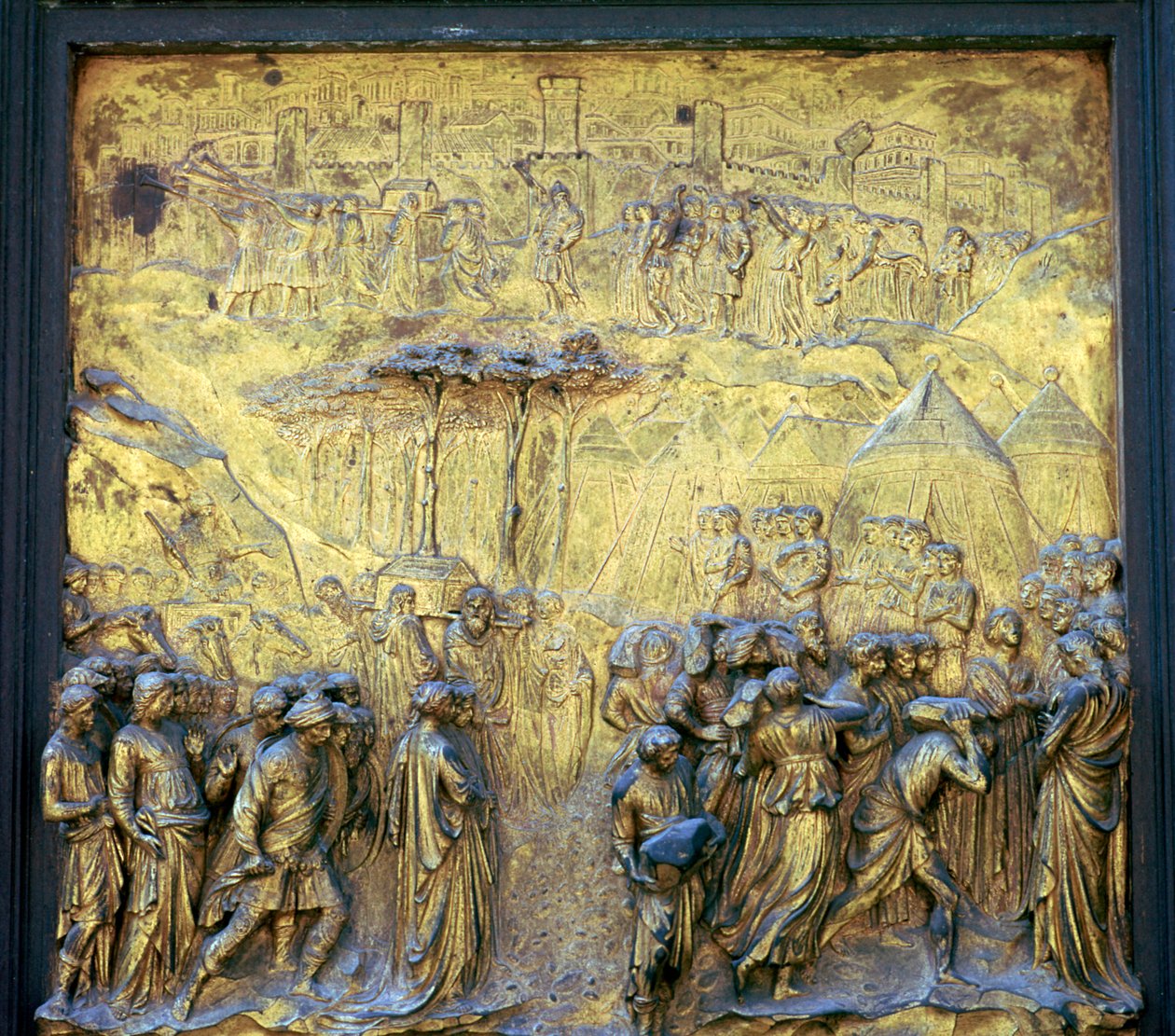 Detalhe das Portas do Paraíso no Batistério, século XV de Lorenzo Ghiberti
