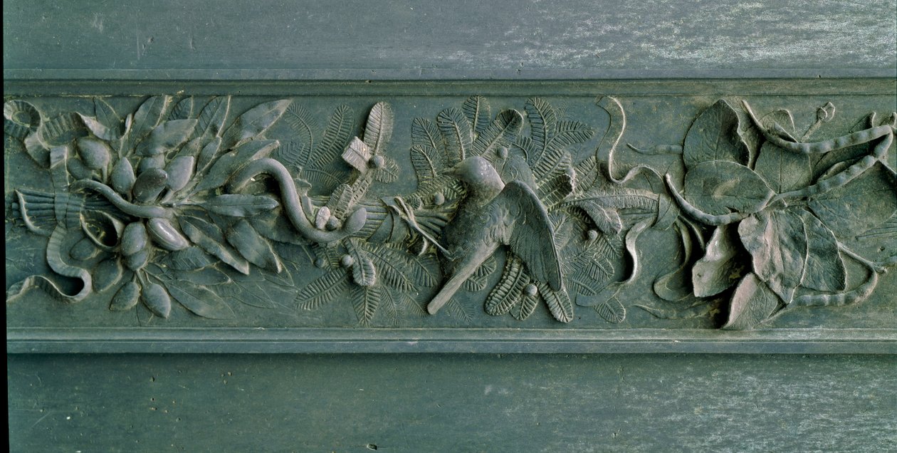 Moldura esculpida, detalhe do portão norte. Bronze em baixo relevo. de Lorenzo Ghiberti