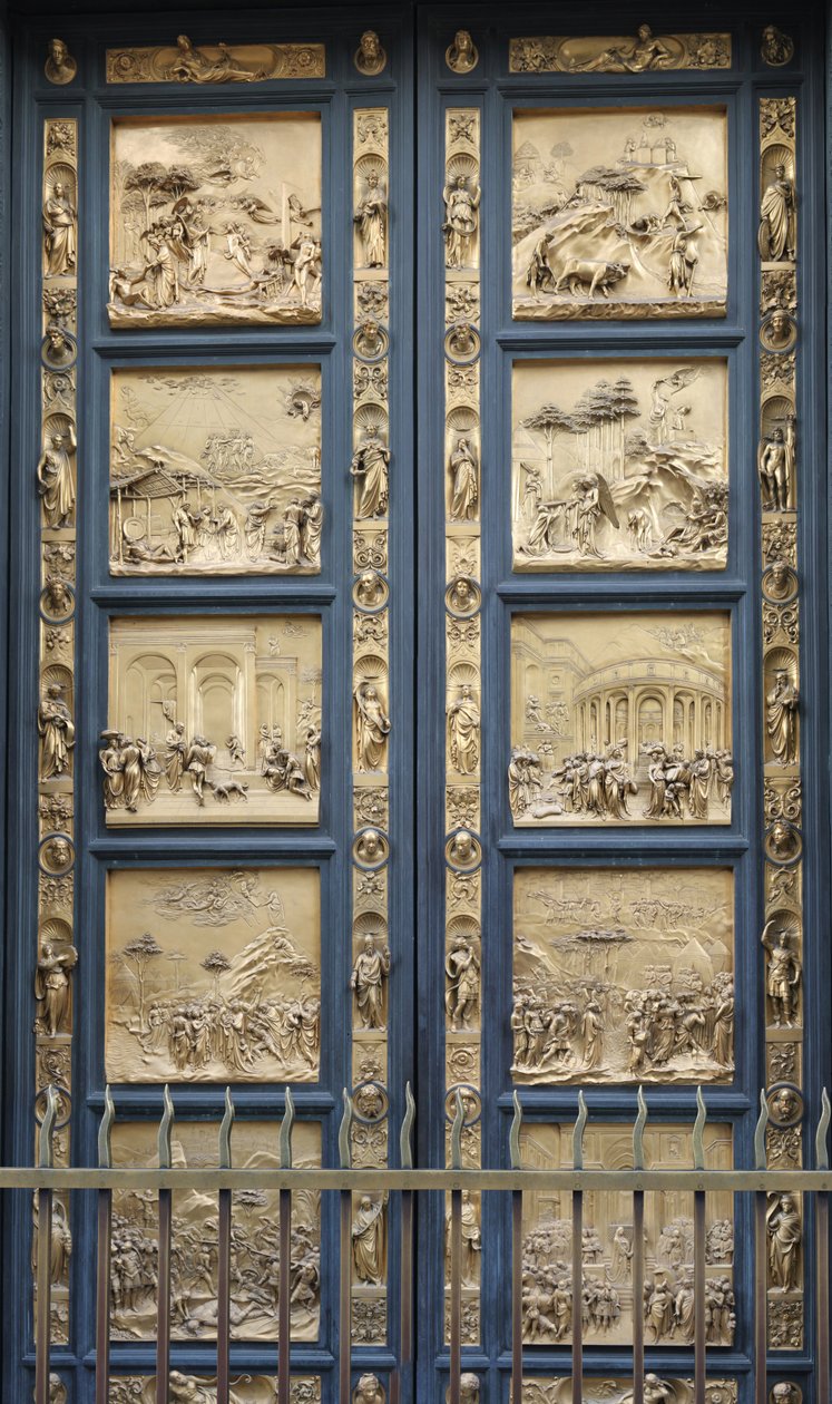 Os portões do paraíso na cópia do Batistério de Florença, 1425-1452 de Lorenzo Ghiberti