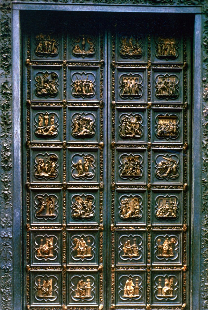 As Portas do Norte do Batistério de San Giovanni, 1403-1424 de Lorenzo Ghiberti