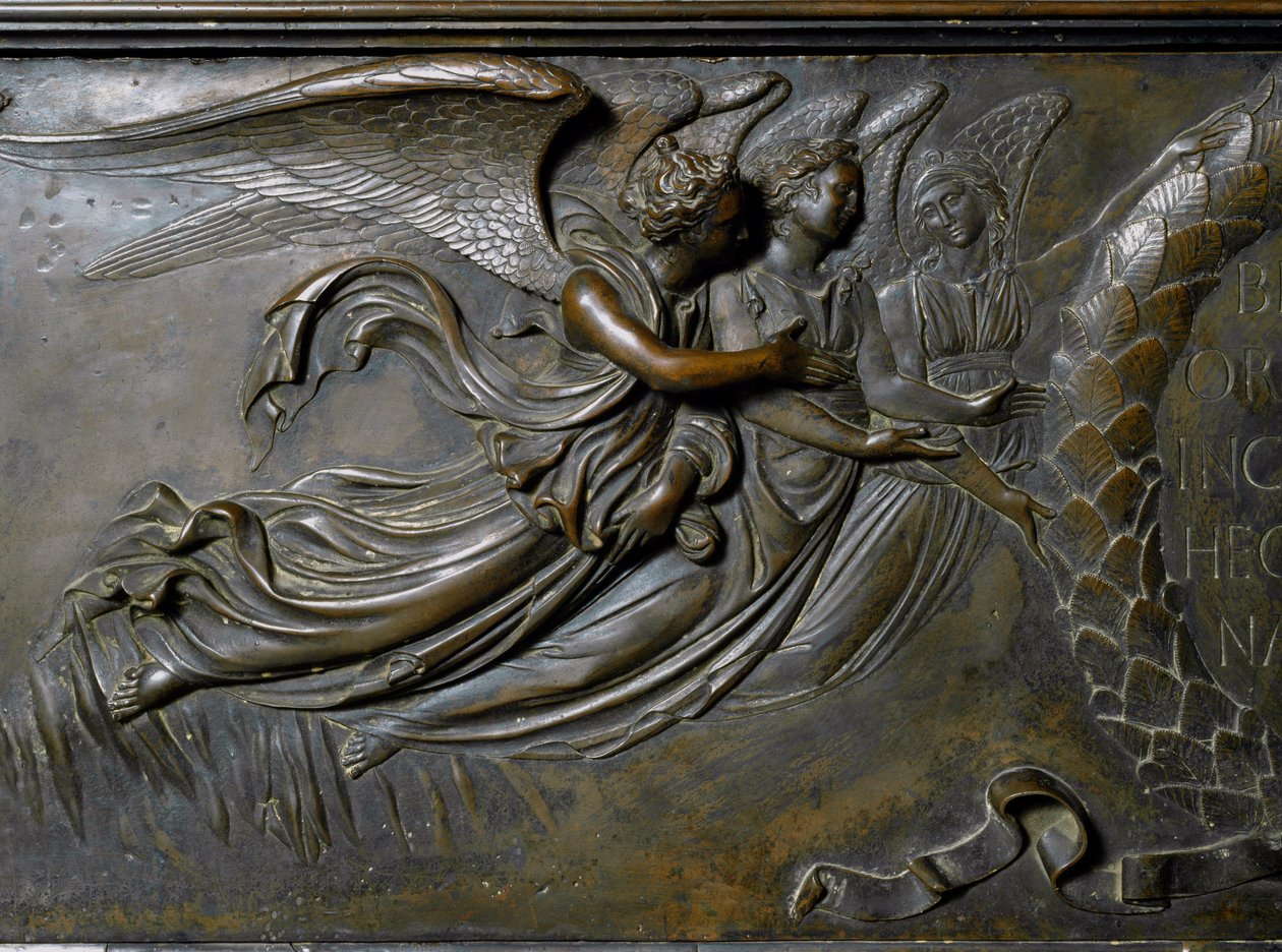 Dois anjos, detalhe do Reliquário de São Zenobe. (Relevo de Bronze,1432-1442) de Lorenzo Ghiberti