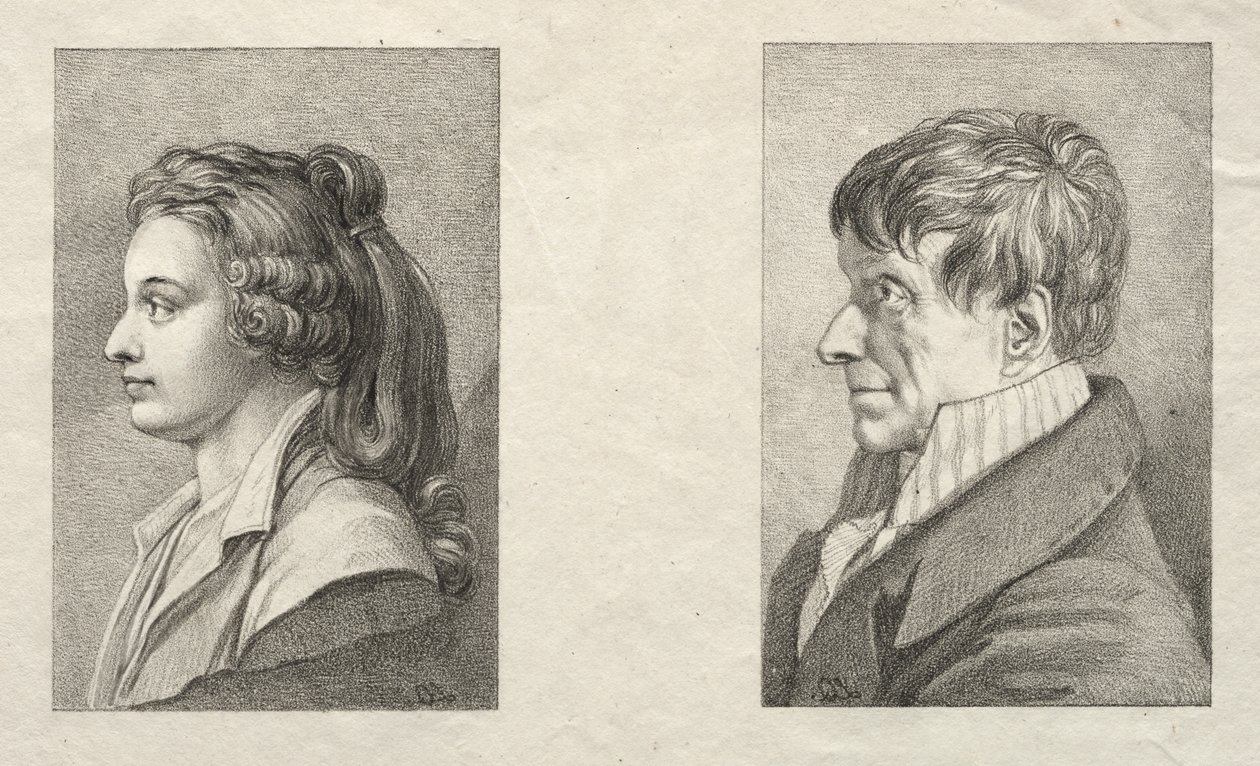 Retrato de perfil de uma mulher e um homem de Lorenzo II Quaglio
