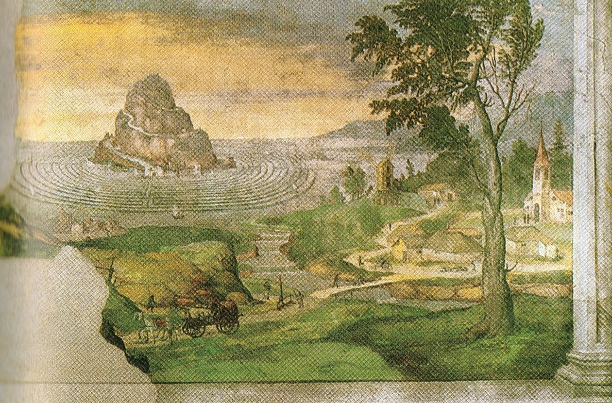 O Olimpo, rodeado por um labirinto de Lorenzo Leonbruno