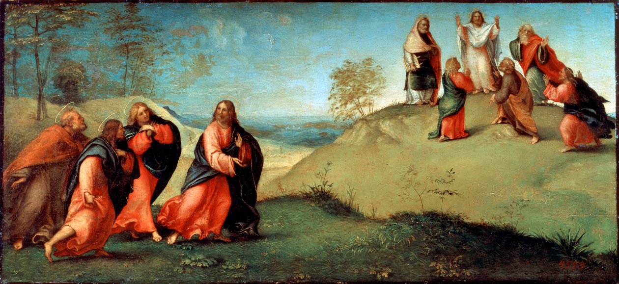 Cristo guiando os apóstolos ao monte Tabor, 1512. de Lorenzo Lotto