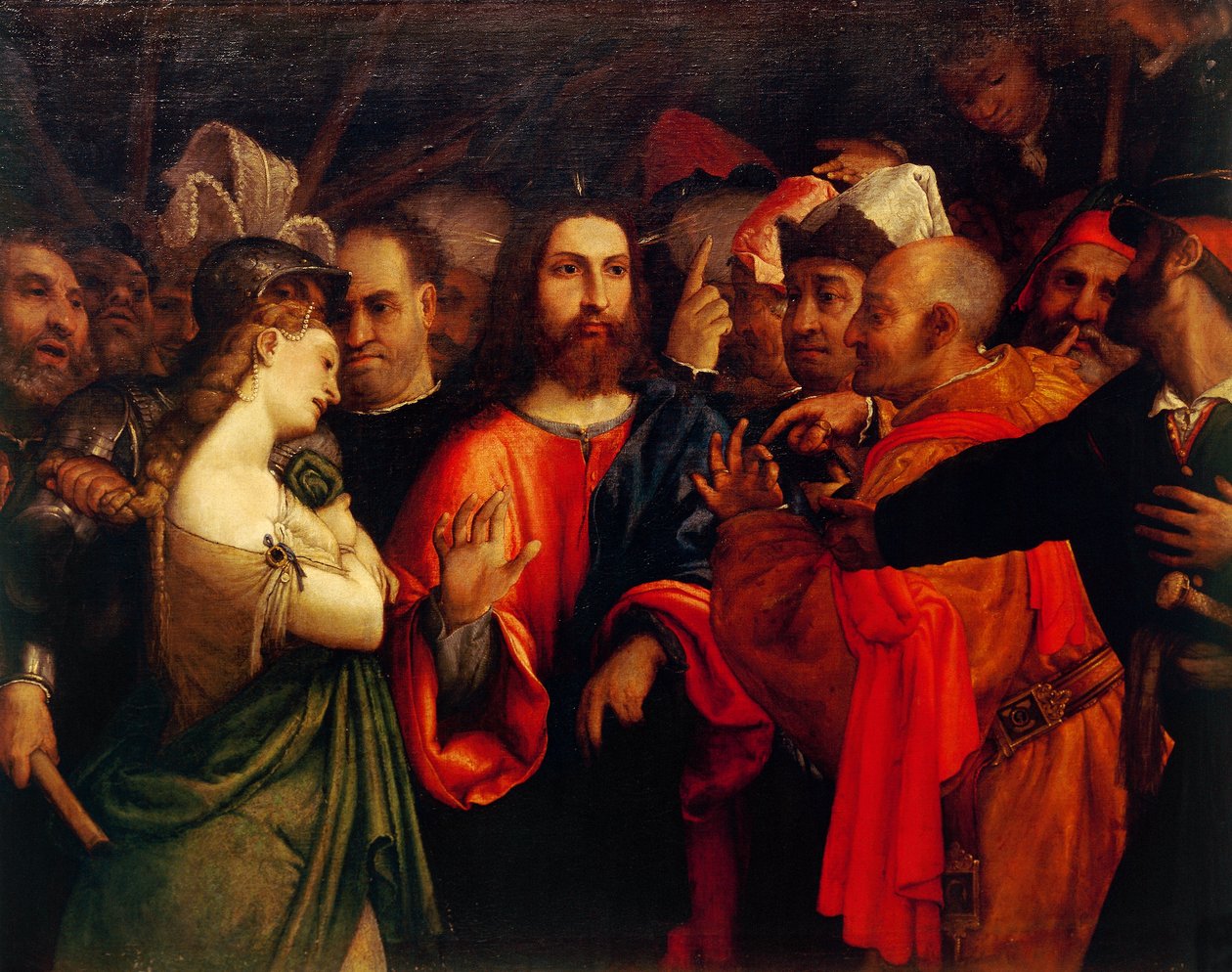 Cristo e a adúltera de Lorenzo Lotto
