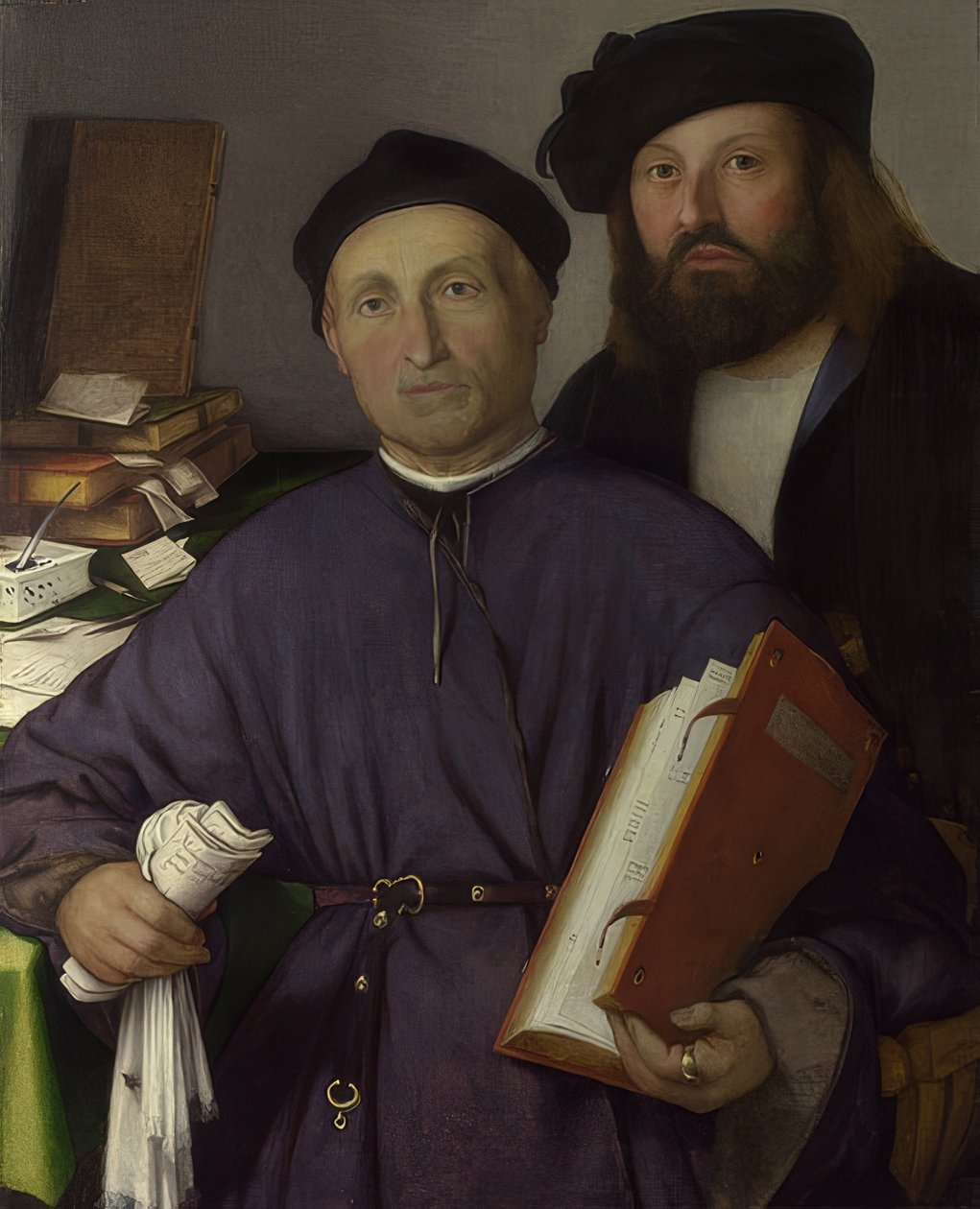 O médico Giovanni Agostino da Torre e seu marido, Sohn, Niccolò. 1515 de Lorenzo Lotto