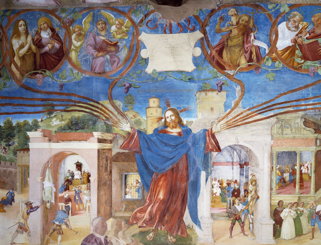 Jesus Cristo, detalhe do Martírio de Santa Bárbara, das Histórias de Santa Bárbara de Lorenzo Lotto