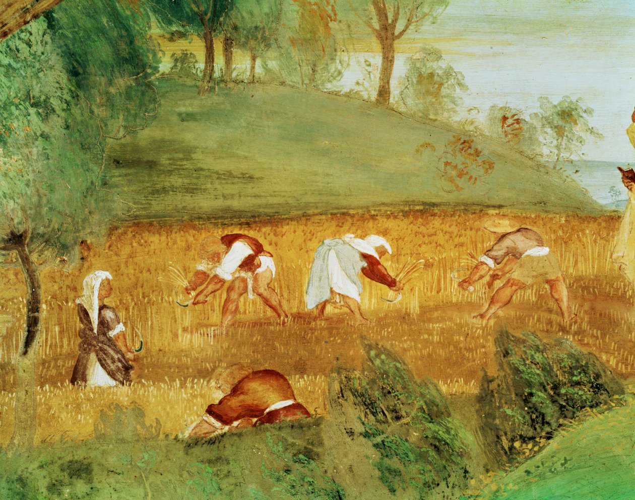Lado esquerdo da Capella Suardi, Igreja de Santa Bárbara em Bergamo ... (pintura mural) de Lorenzo Lotto