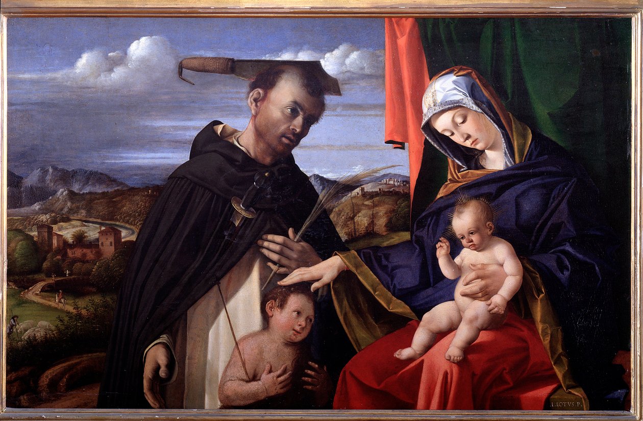 Madona e o Menino com São Pedro de Verona de Lorenzo Lotto