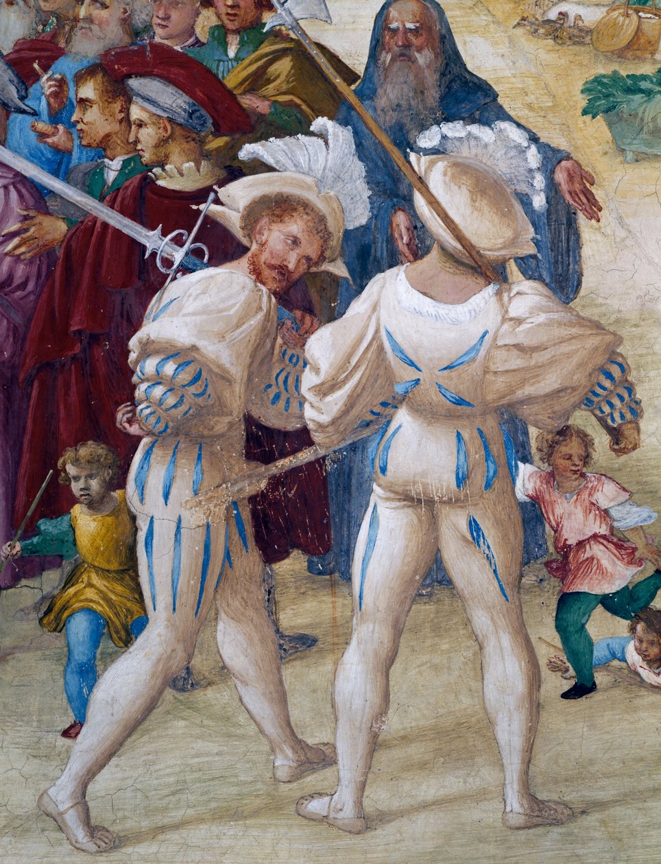 Martírio de Santa Bárbara, detalhe das Histórias de Santa Bárbara de Lorenzo Lotto