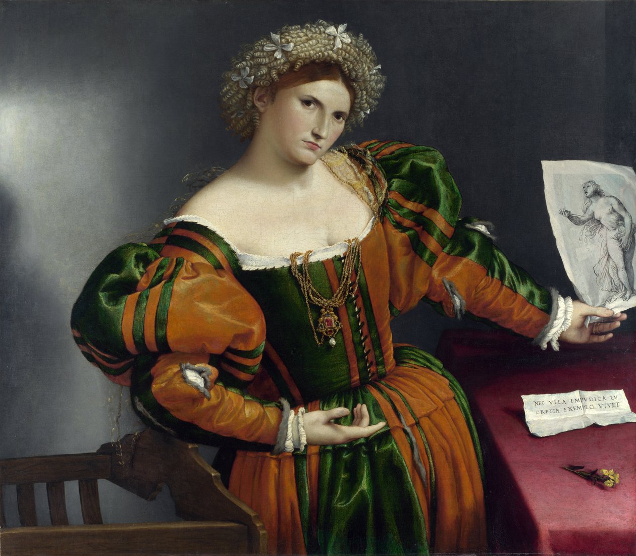 Retrato de um veneziano como Lucrezia de Lorenzo Lotto