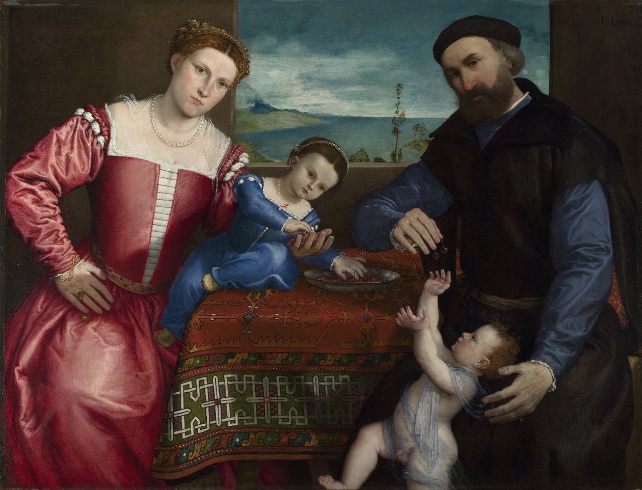 Retrato de Giovanni della Volta com a sua esposa e filhos de Lorenzo Lotto